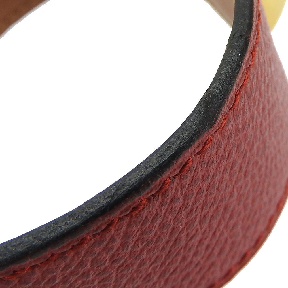 Hermes Hermes Medor Epsom Metal Red Bangle Leather Bangle - Picture 10 of 11